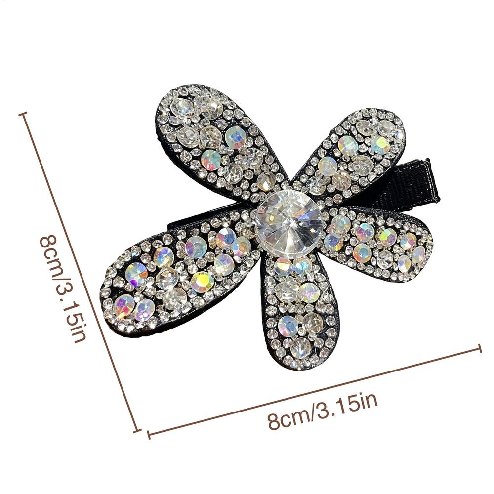 

Звездная заколка для волос со стразами Стразы 3D Цветочные заколки Аксессуары Цветок Сверкающая заколка для волос для женщин девушек Свадебная белый