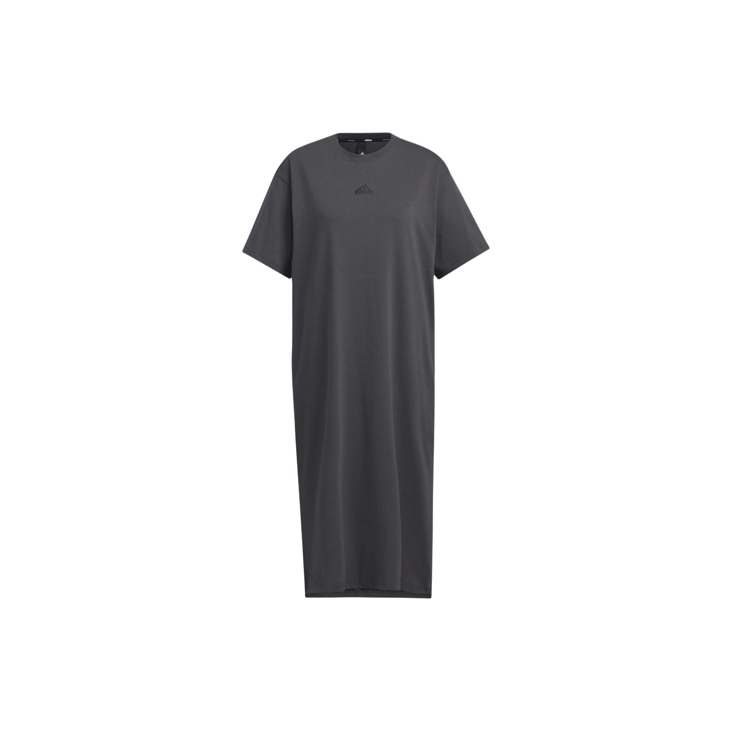 

New Adidas Wording Short Sleeved Dresses Women s Gray IM8751 M