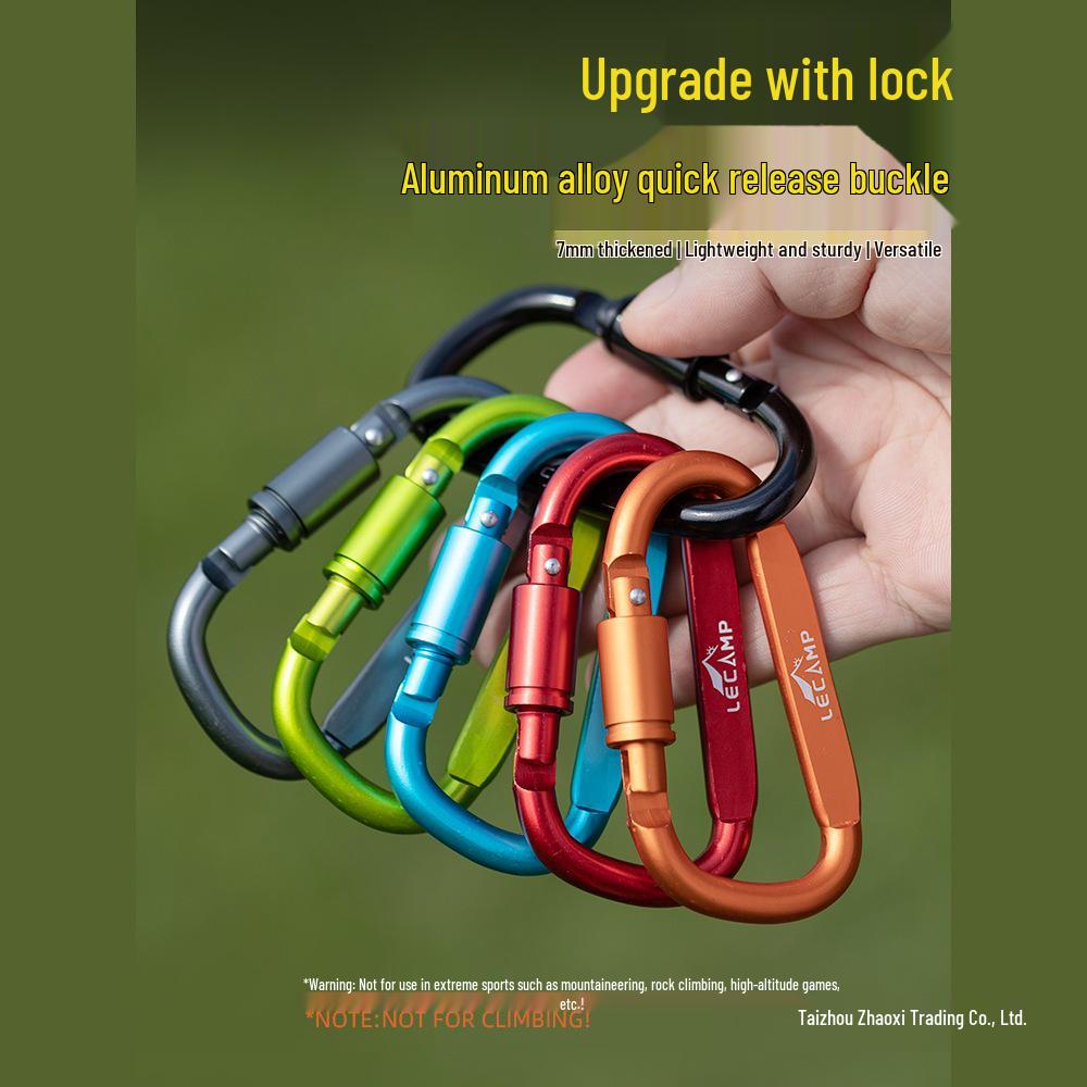 D-Shaped Carabiner: Multifunctional Outdoor Climbing Hook & Quick Release Keychain Buckle. Gray D-shaped Carabiner