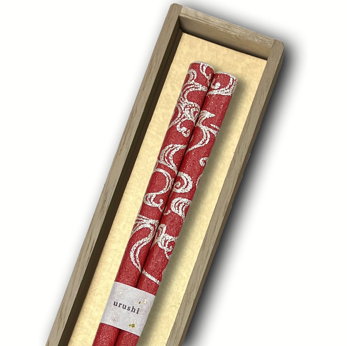 

Hashimoto Kosaku Lacquerware Shop Silver Wave Wajima Urushi Dry Lacquer Paulownia Wood Made in Japan with Natural Perfect Gift Chopsticks, Finish, красный