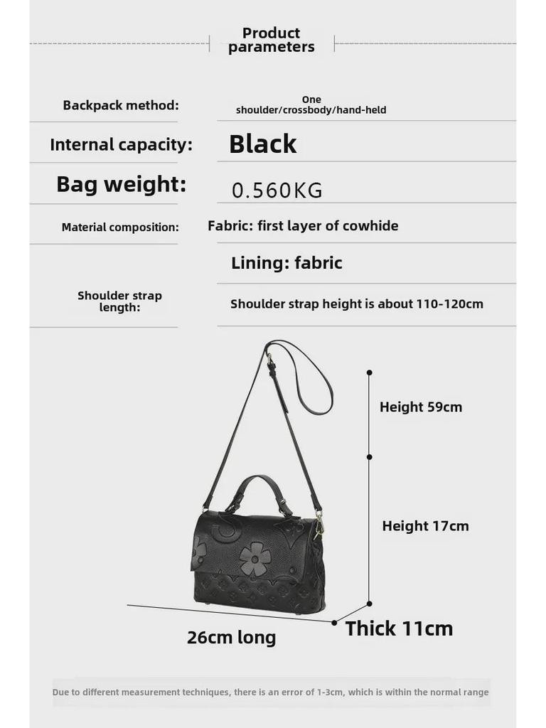 2025 Summer Fashion Genuine Cowhide Leather Handbag - Versatile Ladies' Shoulder & Crossbody Bag