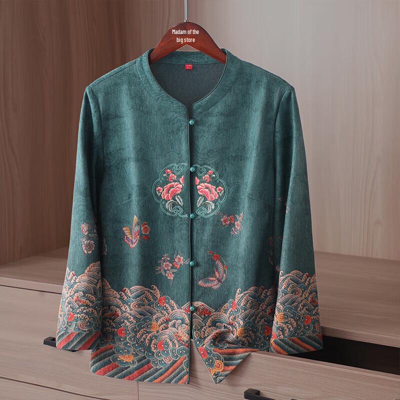Elderly Women s Chinese Style Spring Long-Sleeve Shirt 5XL