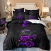 3Pcs Duvet Cover Set 1Pc Duvet Cover 2Pcs Pillowcases Without Core Ultra-Soft Comfortable Breathable Roses Butterflies