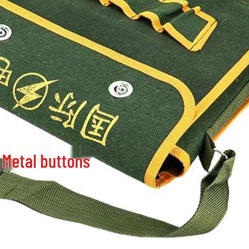 Durable Canvas Tool Bag: Multifunctional, Wear-Resistant, Single Shoulder Carry for Carpentry, Construction, and Electricians.