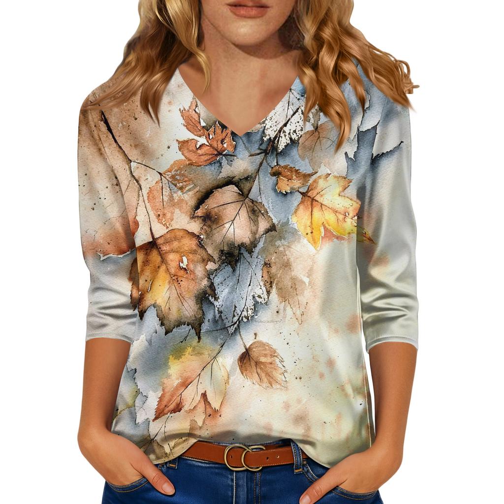 Blouse For Women Dressy 3/4 Long Sleeve Shirts Business Casual Outfit Tops