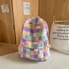 Plecak dla ucznia szkoły średniej w kratkę, damski, o dużej pojemności, nylonowy, szkolny
