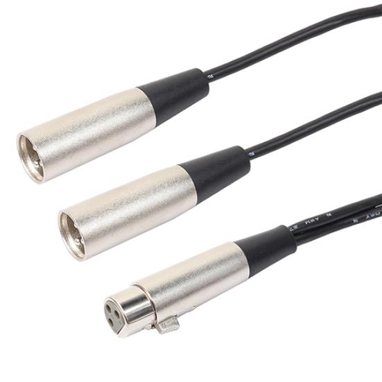 3-Pin XLR Female XLR Male Y to Dual Splitter Audio Cable Adapter