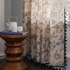 Pastoral Print Self-Adhesive Rod Pocket Curtain