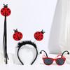 Lady Bugs Costume Accessories,Lady Bugs Costume Lady Bugs Glasses Lady Bugs Headband Fairys Wand for Halloween Dress up Cosplay