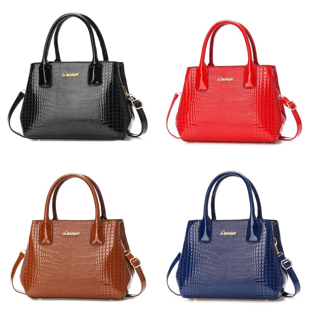 Stylish And Trendy Stone Texture Large Capacity Shoulder Bag For Women In Black Red Yellow Blue Purple And Coffee