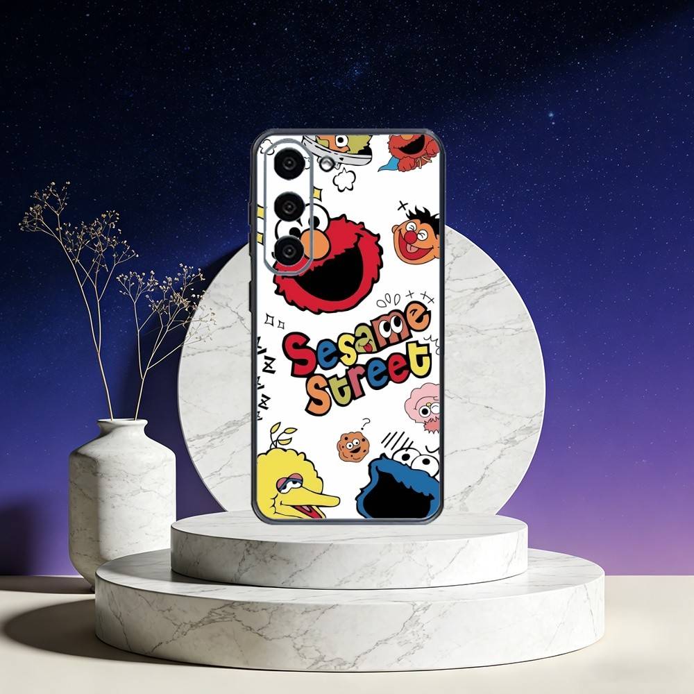 Sesame S-Street Cookie Elmo Phone Case For Samsung Galaxy A73,A72,A71,A70,A53,A52,A51,Others Soft Black Cover