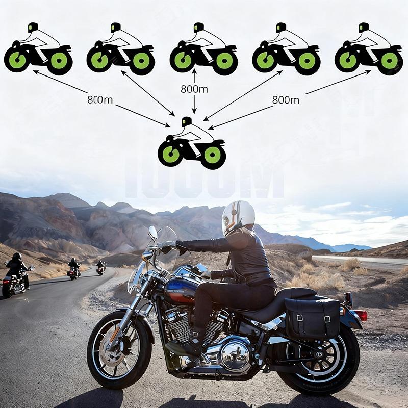 V6 plus Motorradhelm Headsets Bluetooth5.0 Drahtlose Gegensprechanlage Walkie-Talkie Freisprecheinrichtung Musik 800m Interphone Kommunikator für 6 Fahrer Duales Mikrofon