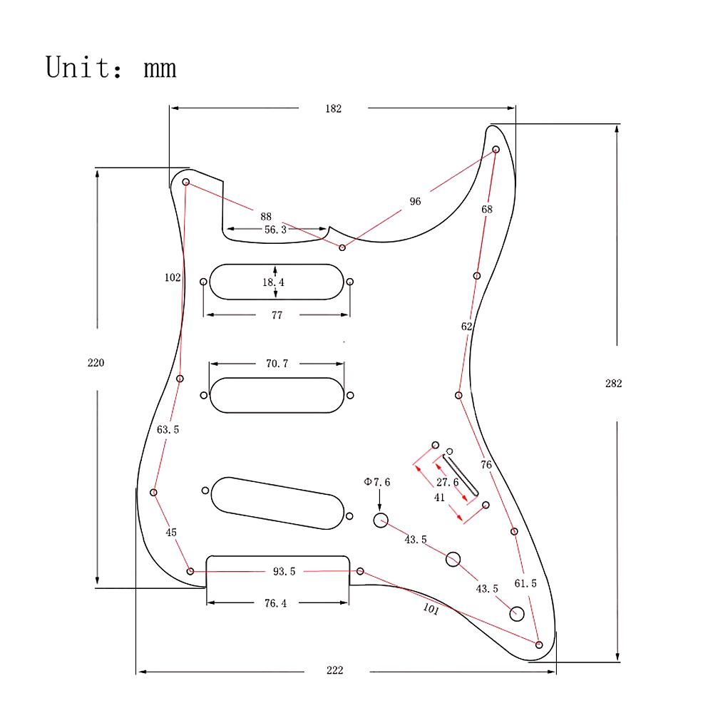 1Pcs Guitar Pickguard 11 Hole Sss Linden Wood With Decorative Flower Pattern For St Electric Guitars