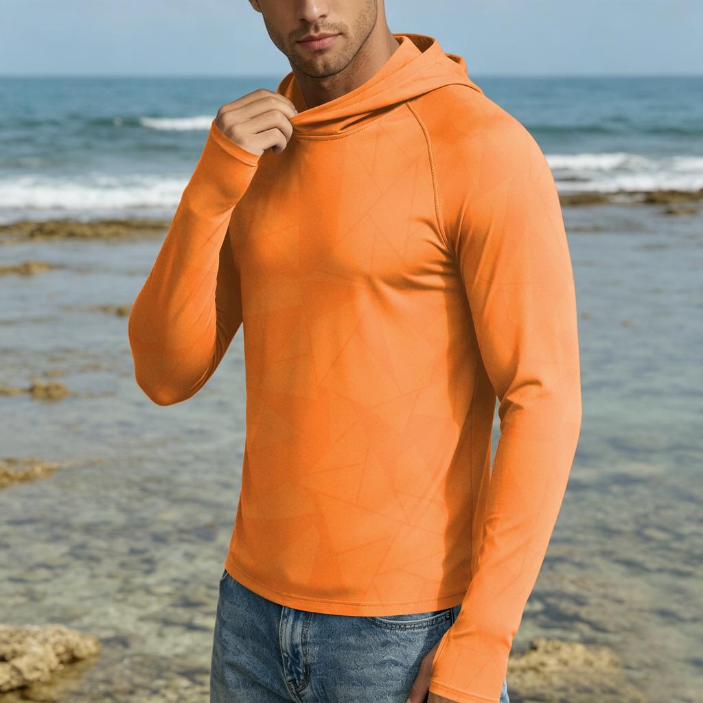 Herren UPF50+ Sonnenschutz Hoodie Langarm Schnelltrocknend Leicht Atmungsaktiv Sportshirt für Outdoor-Aktivitäten