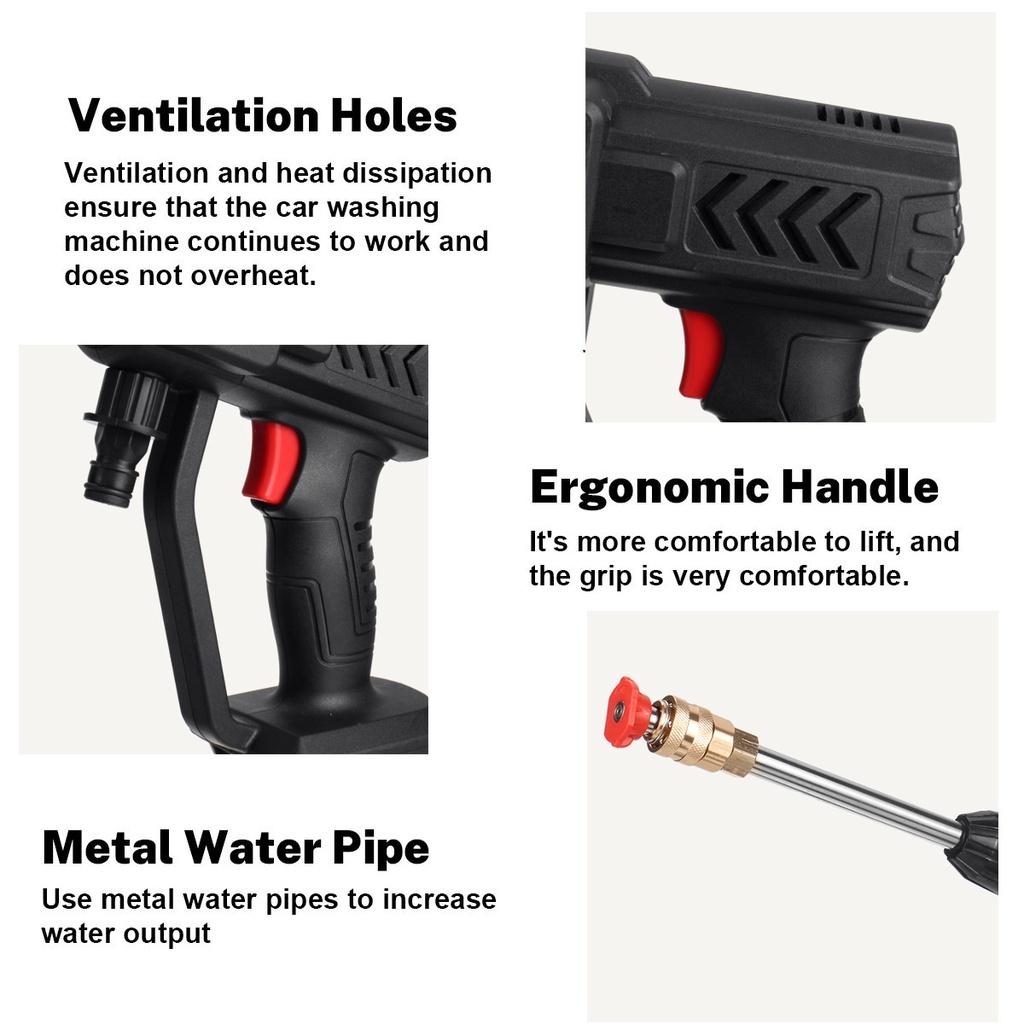 40 Bar Electric Wireless Car Washer 15000mAh High Pressure Cordless Portable Spray Foam for 98VF Battery Rechargeable