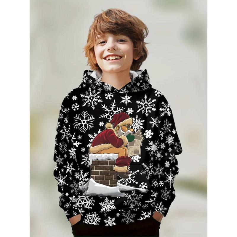 Autumn 3D Christmas Halloween Printed Hoodies Fashionable Casual Sports Long Sleeved Children's Boy Hooded Sweatshirts