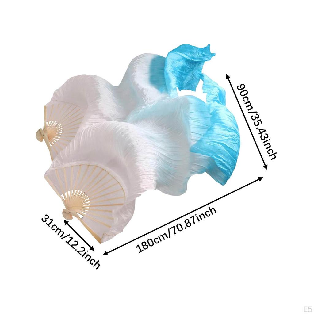 1.80m Long Silk Belly Dance Fan for Stage Performance Costume Accessories