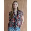 Maxza Art Flower Tie Sleeveless Blouse Zf08qb024nh