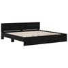 Bed Frame with Headboard Black Oak Effect 200 x 200 cm