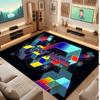 Abstract Geometric Theme Crystal Velvet Floor Rug Personalized Custom Name Text Warm Carpet Home Decoration