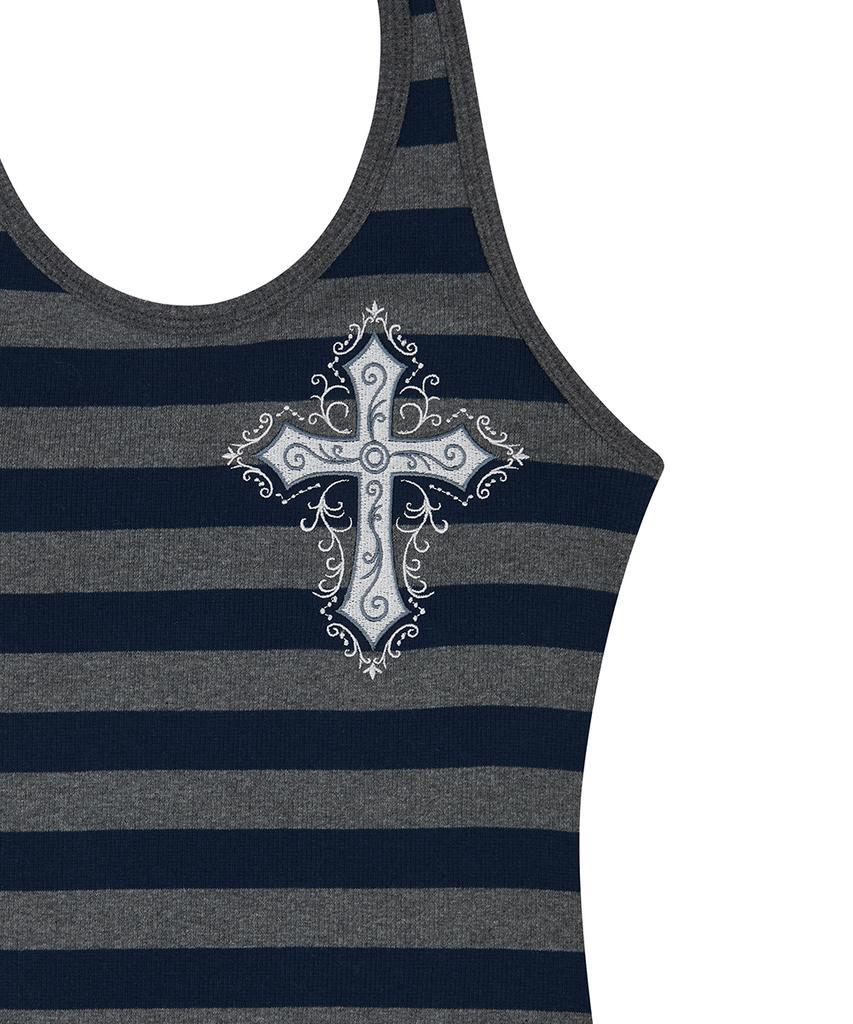 LUVISTRUE El Cross Halter Neck Top(Charcoal)
