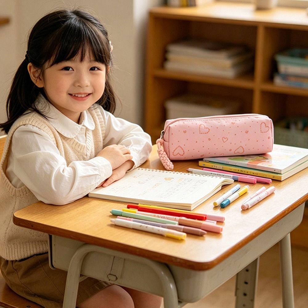 Large Capacity Pen Bag Canvas Pencil Pouch Multi-functional Pencil Case  Gift