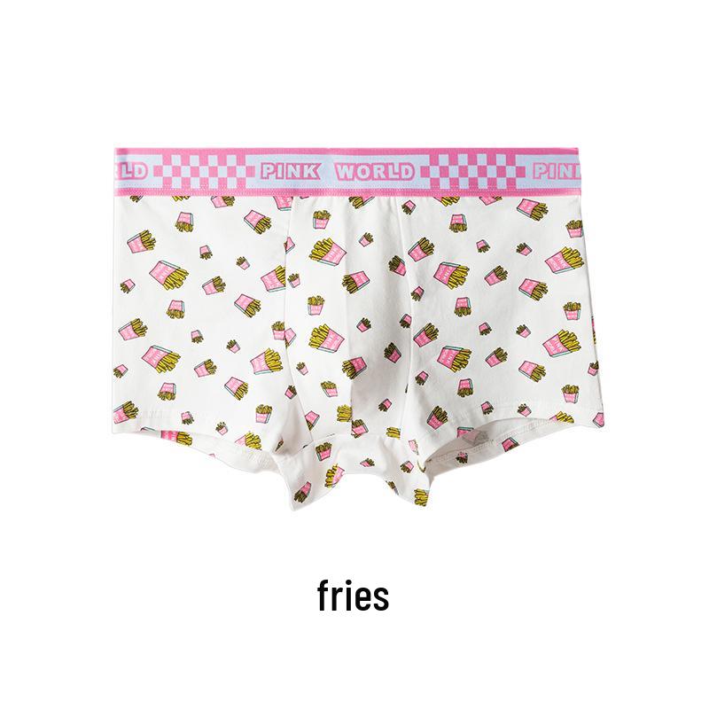 Calzoncillos Boxer Transpirables Estampados de Algodón Puro para Hombre - Pantalones Cortos Lindos Juveniles de Talla Grande de Tiro Medio