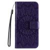 For Samsung Galaxy S25 Ultra Phone Case Sunflower Imprinted Leather Wallet Stand Cover with Strap