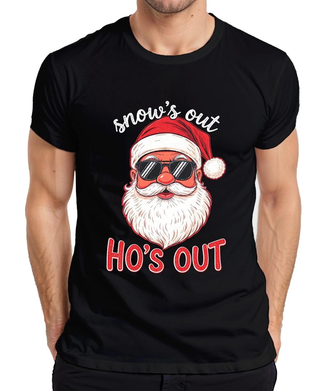 Snow s out Ho s out Weihnachtsmann Sonnenbrille Lustig Vintage Herren T-Shirt XS