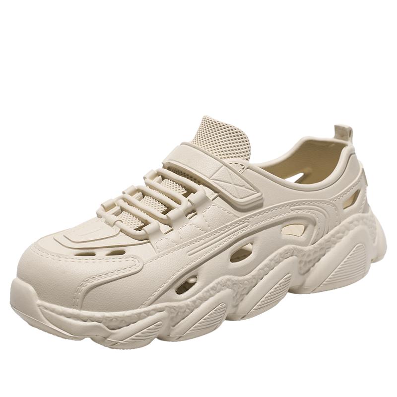 Fashion 2024 New Trendy Sandals for Men Thick Non Slip Wear-resistant Fashionable EVA One-piece Molded Couple Style Hole Shoes Wholesale