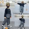 Boys' Trendy Korean-Style Striped Patchwork Sweatshirt Set for Autumn & Spring 2025