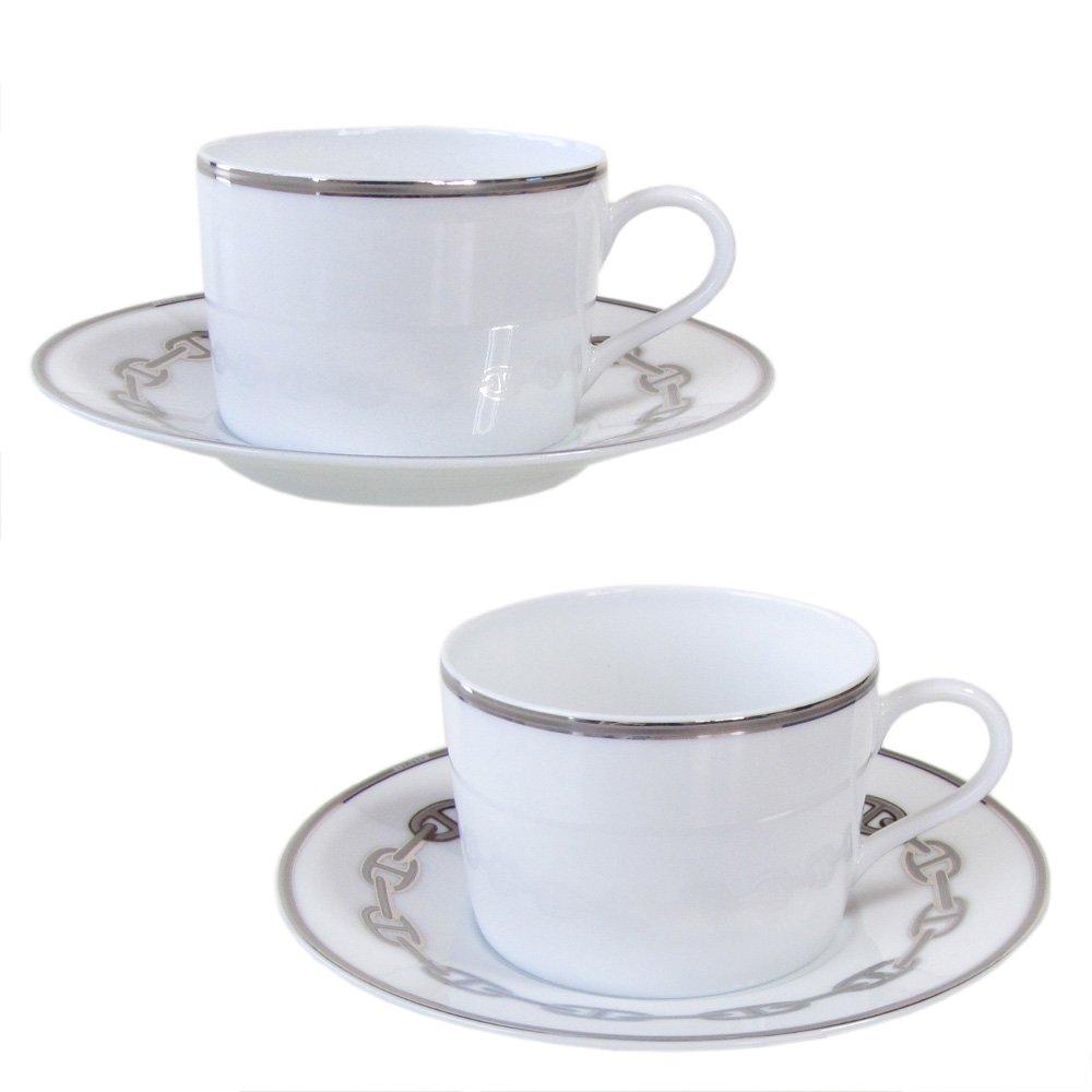 Chaine Platinum Teacup Saucer 004116P2 4116p2 Hermès d'Ancre & Pair, 160ml, [Product Code]