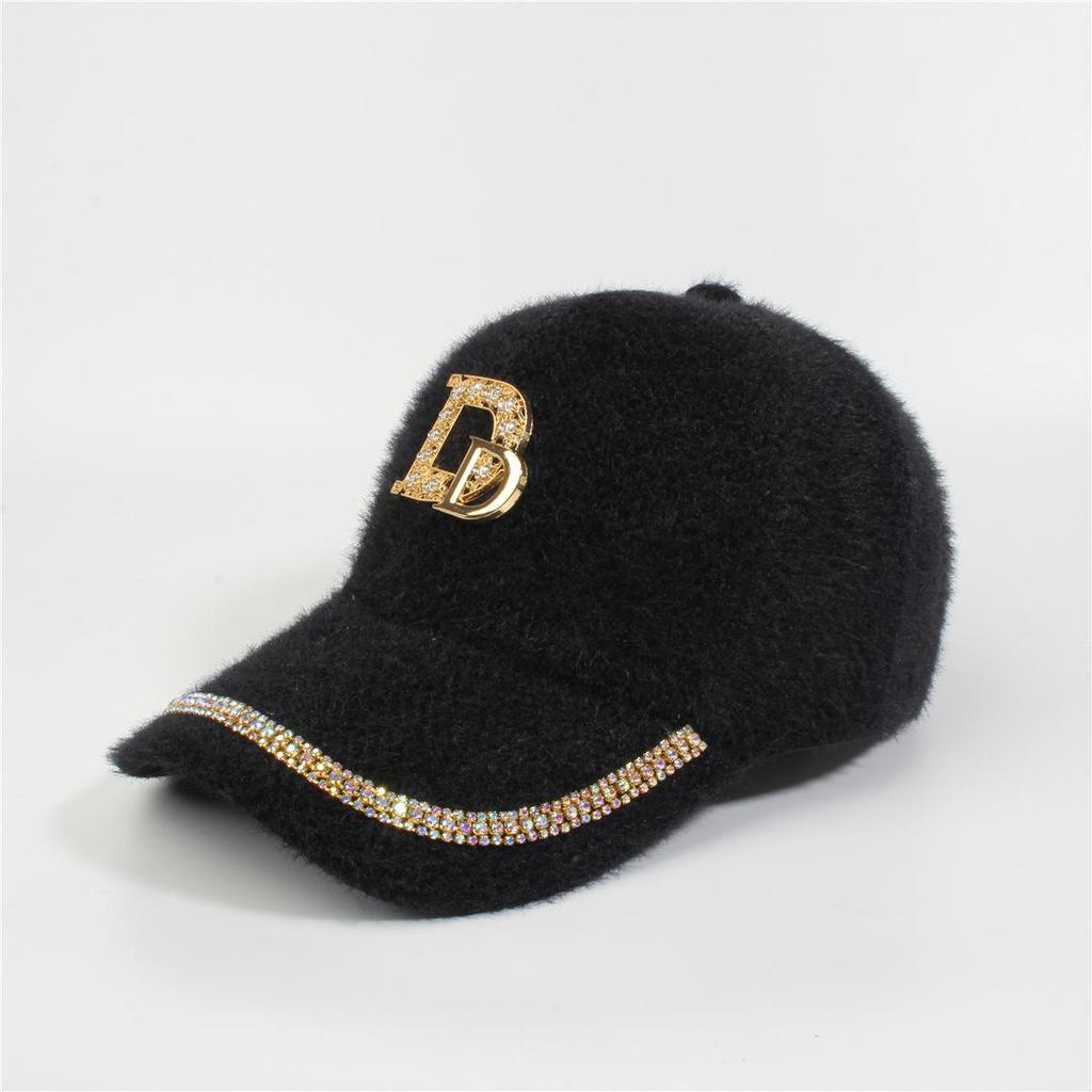 Dámská zahuštěná mohérová a sametová kachní čepice - Všestranná podzimní/zimní módní korejská baseballová čepice