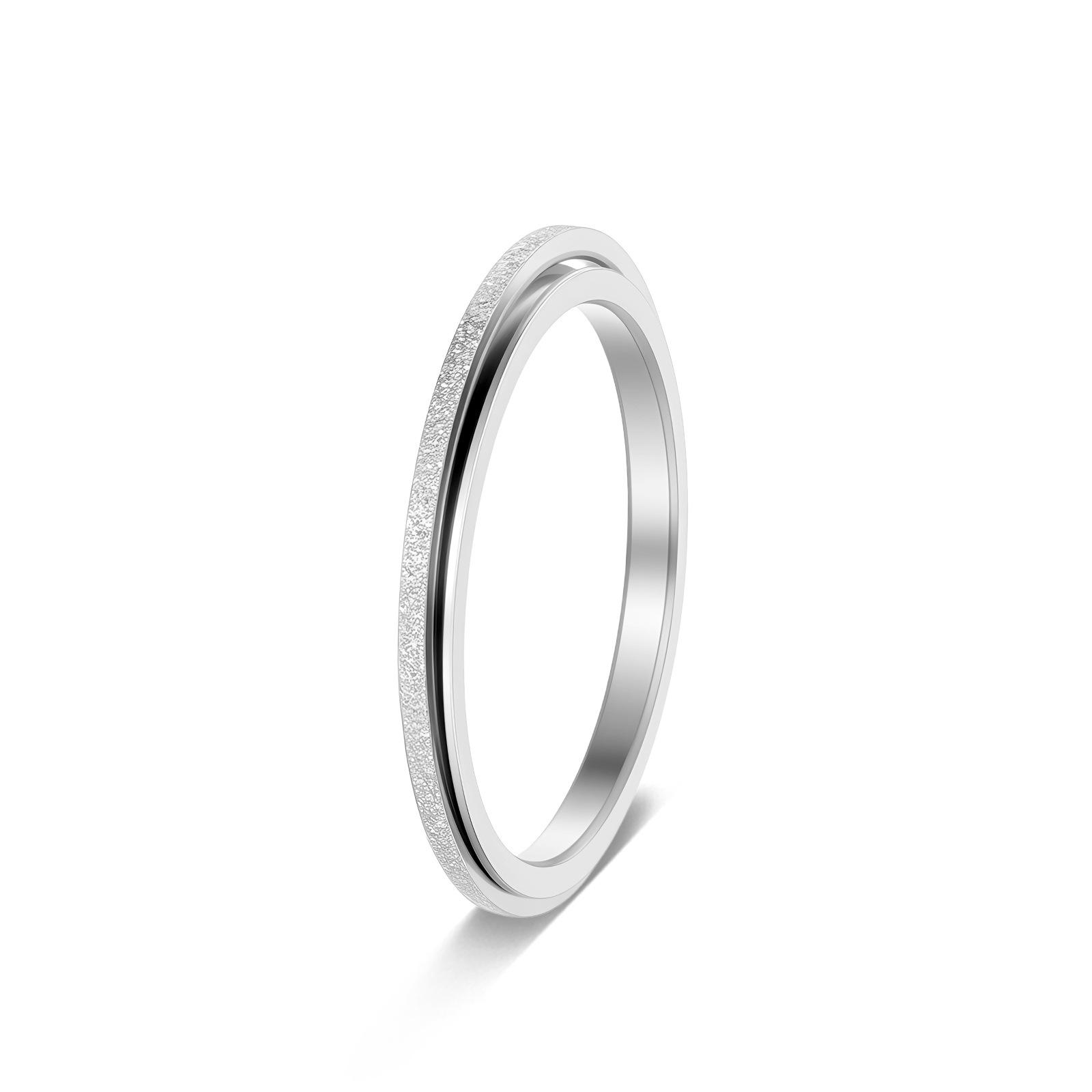 

New Stainless Steel Matte Rotating Decompression Couple Matching Rings - Fashionable Ins Style Accessories - Ring Sets Size 9