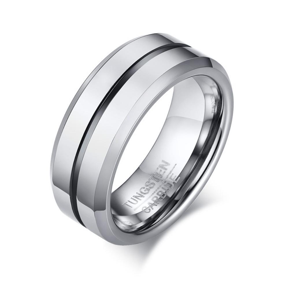 Anello Apribottiglia in Acciaio al Tungsteno 8mm Gioiello da Uomo alla Moda Accessorio di Moda Resistente