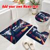 Personalized Red Bull Racing 3Pcs Flannel Toilet Mat Set Custom Text Bathroom Rug Non Slip