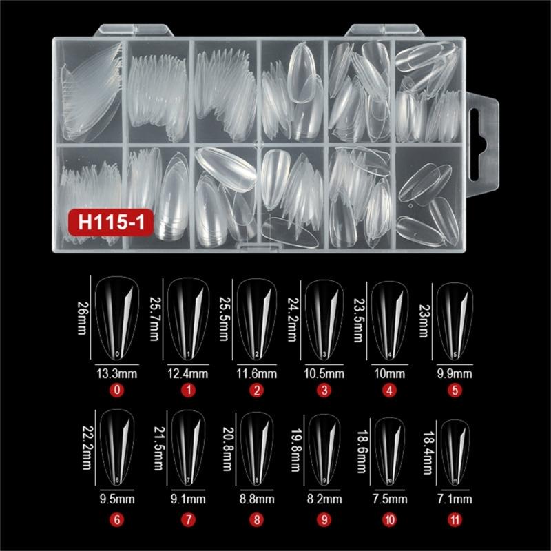 Extras Long Nail Tip,Half Cover C Curves Fake Nail Tips,Square/Almond Press On Nail Full Cover False Nail for Nail Salon