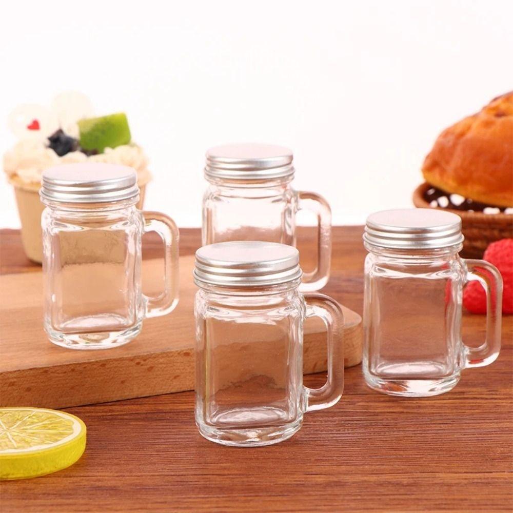 5Pcs 35ml Sealed Glass Bottle Cute Coffee Concentrate Bottle Storage Tank Mini Mason Jar  Milk
