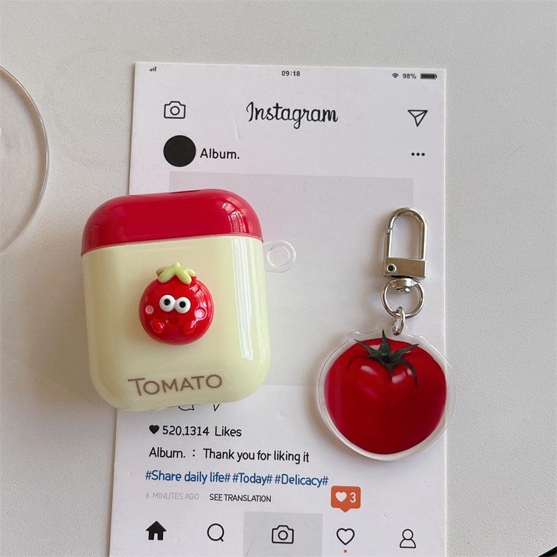 Stereoscopic Tomato Expression for AirPods 1 Generation Protective Case Cute 1st Generation Pro1 Apple Bluetooth Headset Case
