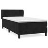 3127471 vidaXL Lit à sommier tapissier avec matelas Noir 90x200 cm Velours