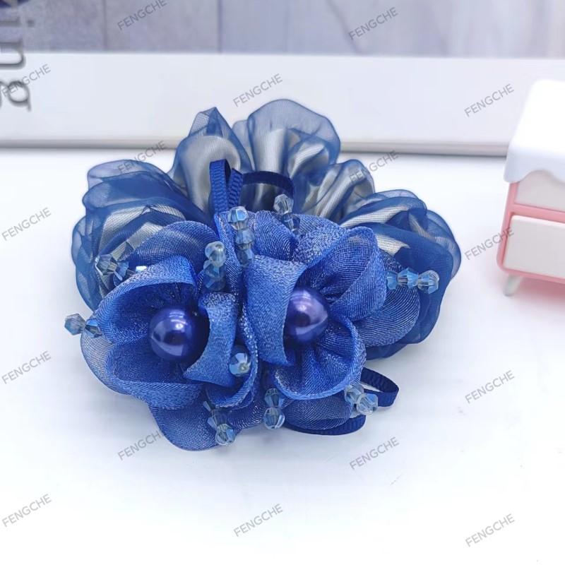Gummi Damen Kopfschmuck Blume Hochelastisches Haarband Dickdarmring Dutt Haarnadel für Hochsteckfrisur Haarband Haargummis Accessoires