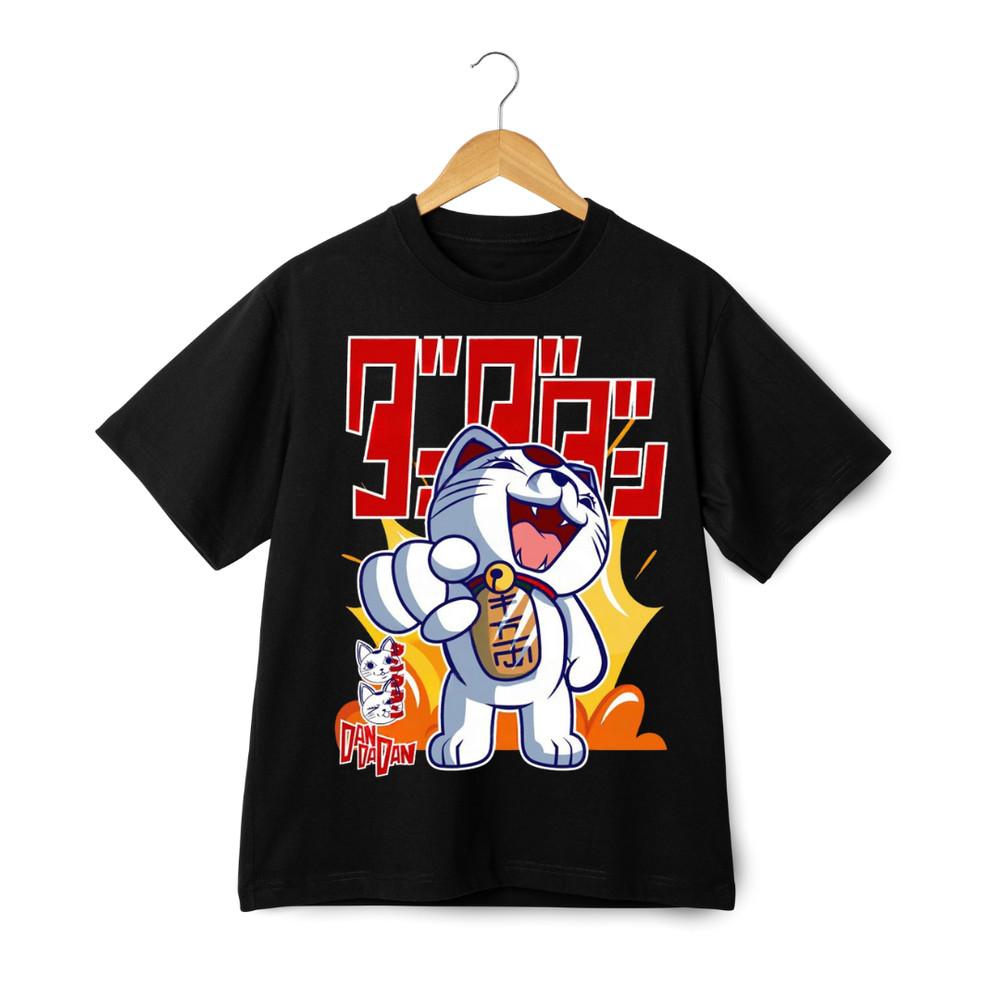 Lucky Cat Dan Da Dan Anime Graphic T-Shirt - Japanese Cartoon Streetwear Tee