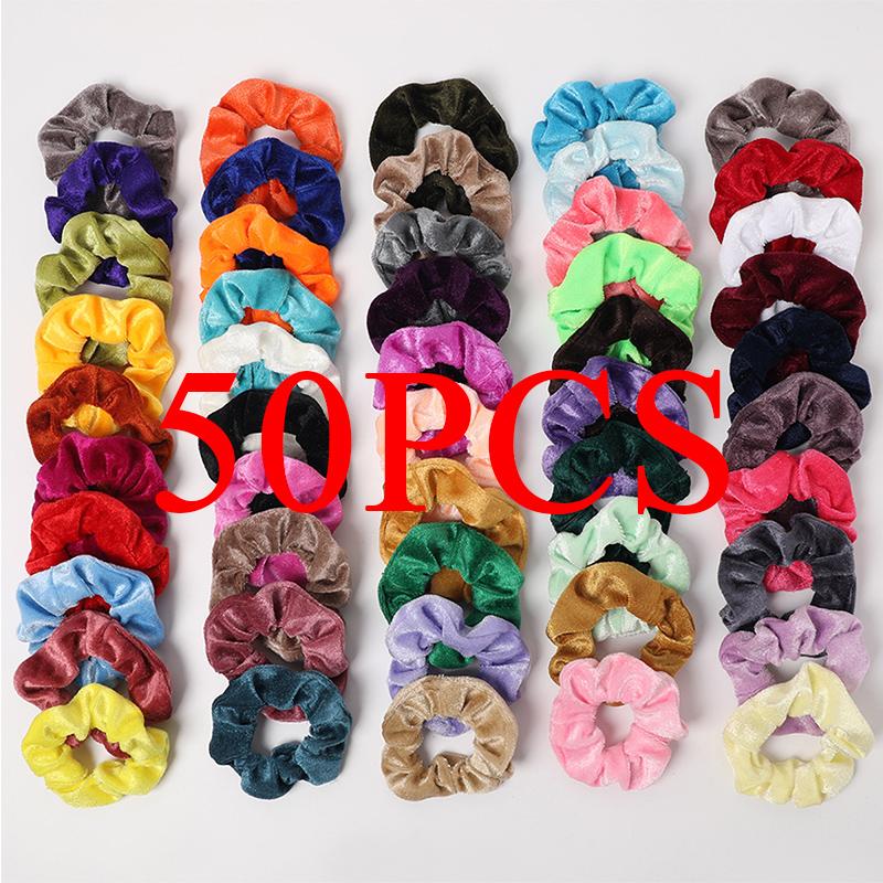 

50/30/10 шт., модная шелковая атласная резинка для волос, резинка для волос для девочек, эластичная резинка для волос, женский держатель для хвоста, аксессуары для завязок для волос