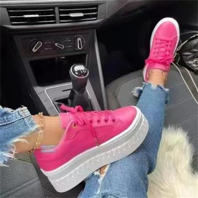 Spring Flat with Lace-up Platform Woman's Vulcanize Sneakers Fashion Casual Comfortable Sneakers for Woman Big Size 43