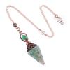 1pc Natural Stone Pendulum Necklaces Hexagonal Cone Crushed Stone Amethysts Rose Quartz Pendant Jewelry Accessories