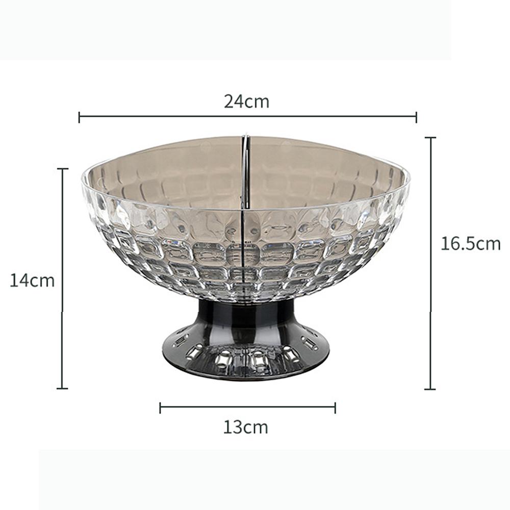 Transparent Light Luxurys Fruit Plate Large Capacity Snack Nuts Storage Box For Living Room