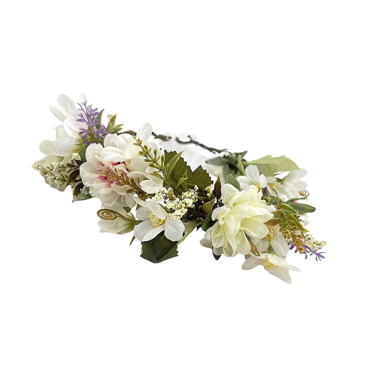 

Elegant Fabric Flower Wreath Artificial Floral Headpiece For Women And Fashion Enthusiasts For Weddings And Parties белый