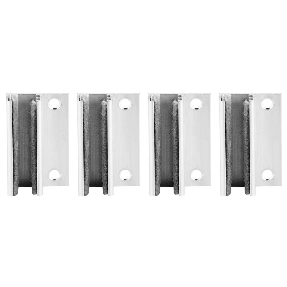4 STuks Deurvloerwiel , Geborsteld Aluminiumlegering Zwaaistop Positiehouder, met Temperatuur , voor Frameloze Glazen Douchewand Deuren