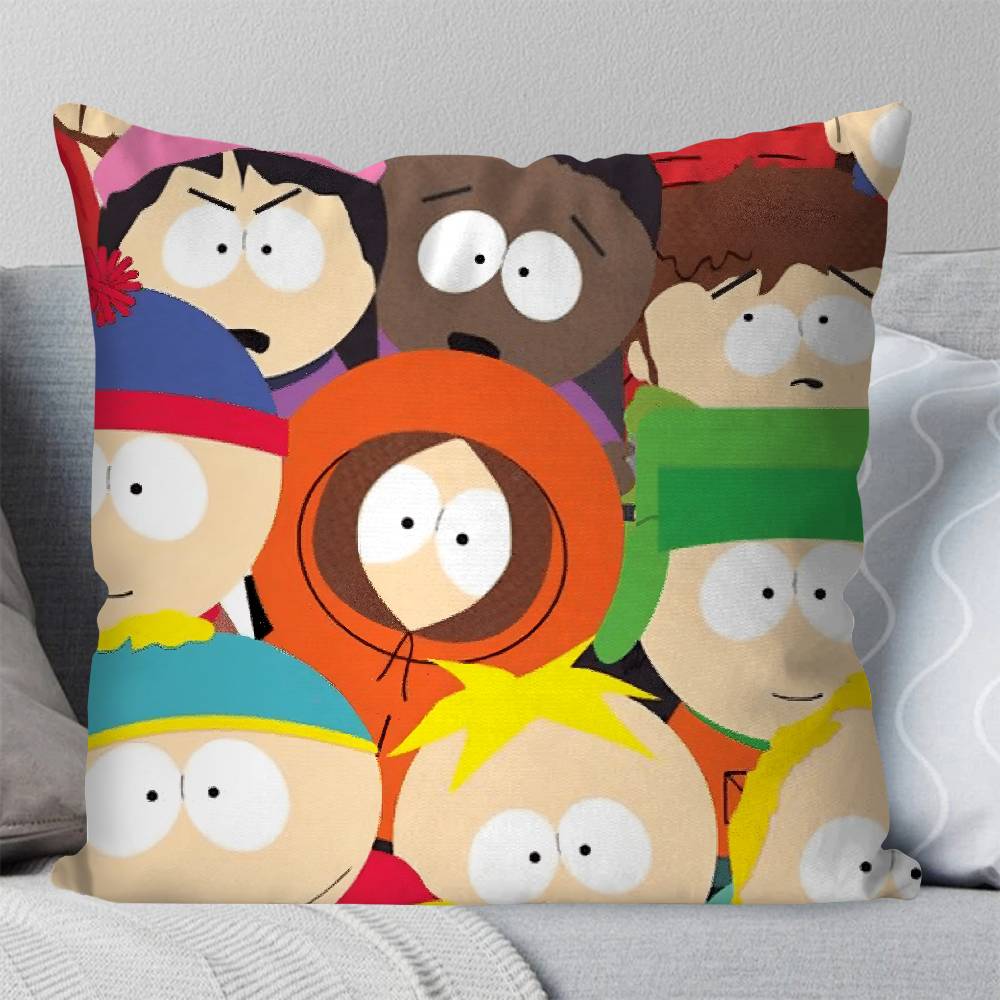 S-South Park Pillow Case Square Pillow Bedroom Sofa Leisure Comfort Cushion Car Living Room Home Decoration