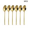 4/6/16/24pcs Gold Stainless Steel Cutlery Household Knife, Fork and Spoon Cutlery Set for Home Restaurant Hotel Party